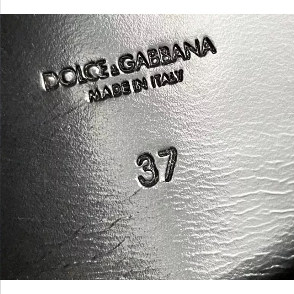 AUTHENTIC DOLCE & GABBANA Stivali Amore DG Logo Knee High Boots Size 37 US 6.5 - Picture 7 of 15